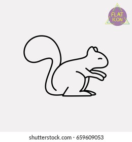 squirrel line icon