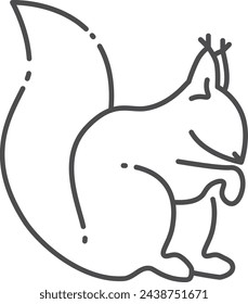Squirrel line icon. Forest or park wild animal