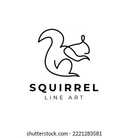 Squirrel line icon, logo isolated on white background