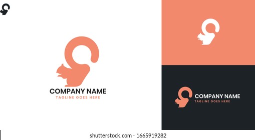 Squirrel Logo - All elements on this template are editable with vector software