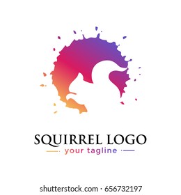 SQUIRREL LOGO. animal logo with gradation concept