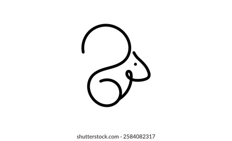 Squirrel Logo, black isolated silhouette