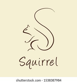 Squirrel logo clean line art