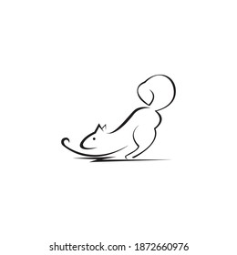 Squirrel logo creative simple line illustration vector design