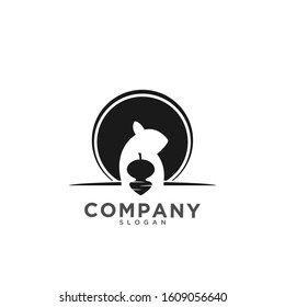 squirrel logo design, black squirrel logo, template.