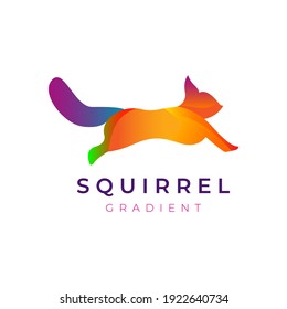 squirrel of logo design with gradient color. vector illustration