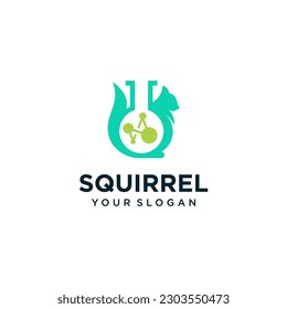 Squirrel logo design with laboratory