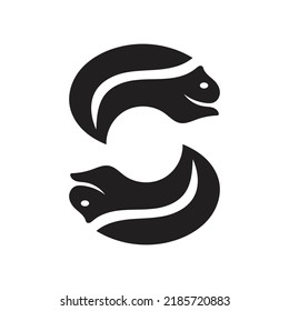 Squirrel Logo Design, Letter S Squirrel