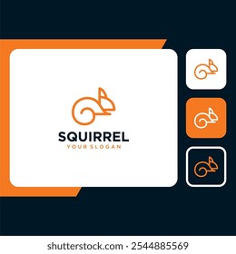 squirrel logo design with line art