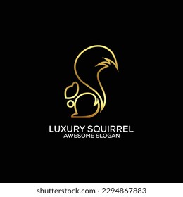 squirrel logo design luxury line art
