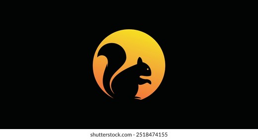 squirrel logo design with modern concept vector