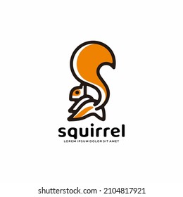 Squirrel logo design template, animal logo.