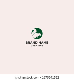 Squirrel logo design template, badge.