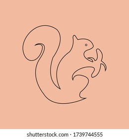 Squirrel logo design template mascot