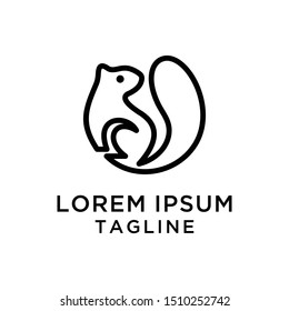  Squirrel Logo. Design Template Vector