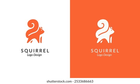 Squirrel logo design template, squirrel vector illustration