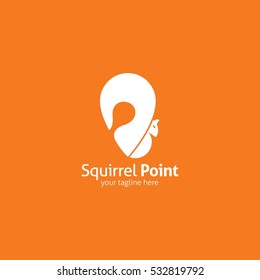 Squirrel logo design template. Vector Illustration