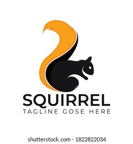Squirrel logo design Vector illustration.  Squirrel vector template design.