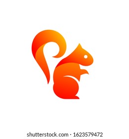 squirrel logo design vector template