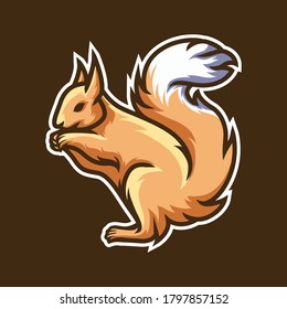 squirrel logo with detailed style