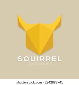 Squirrel logo geometric vector illustration