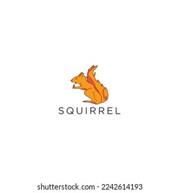 Squirrel logo icon design template flat vector
