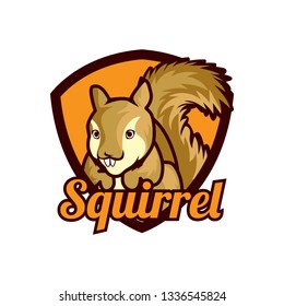 squirrel logo isolated on white background vector illustration
