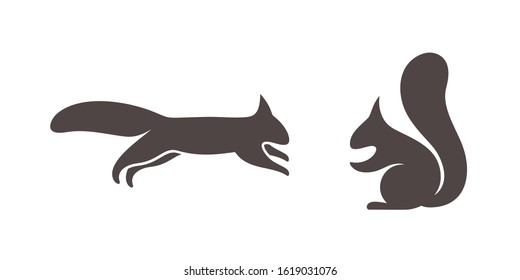 Squirrel logo. Isolated squirrel on white background