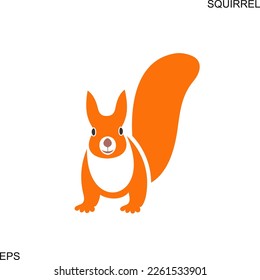 Squirrel logo. Isolated squirrel on white background