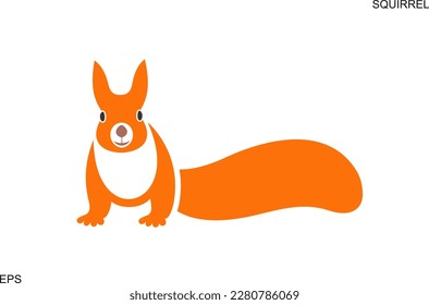 Squirrel logo. Isolated squirrel on white background