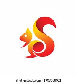 squirrel logo with modern concept
