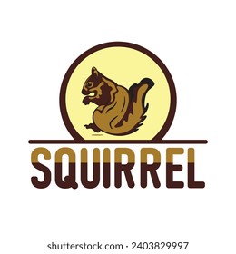 squirrel logo rodent cute animal