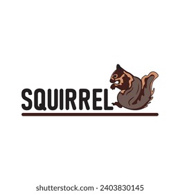 squirrel logo rodent cute animal