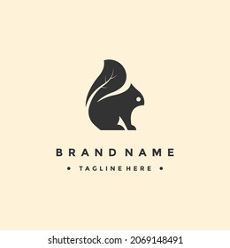 Eichhörnchen Logo Silhouette Design Vektorvorlage.