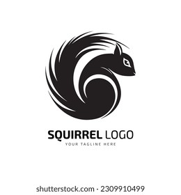 squirrel logo silhouette vector template