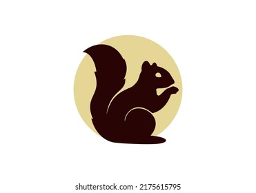 Eichhörnchen-Logo, einfaches Silhouette-Design