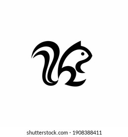 squirrel logo with single line concept