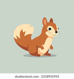 Squirrel in logo style. 2d illustration in cartoon, doodle style. 