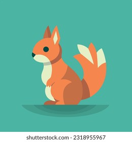 Squirrel in logo style. 2d illustration in cartoon, doodle style. 