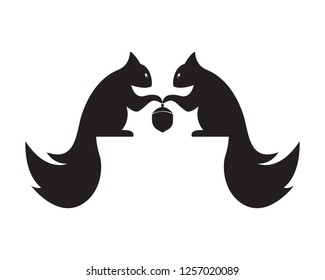 Squirrel logo template illustration design
