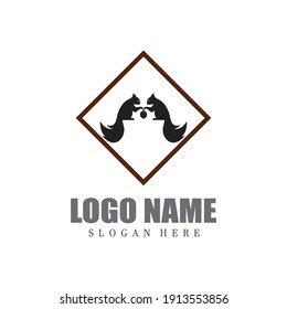Squirrel logo template illustration design