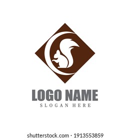 Squirrel logo template illustration design