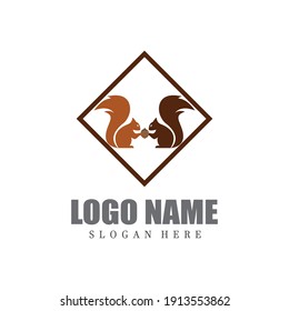 Squirrel logo template illustration design