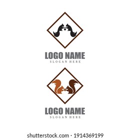 Squirrel logo template illustration design