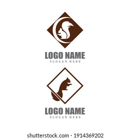 Squirrel logo template illustration design