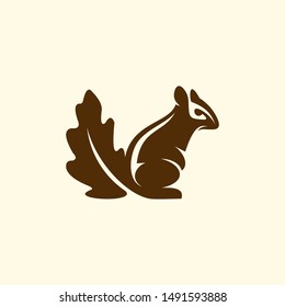 squirrel logo template vector line icon