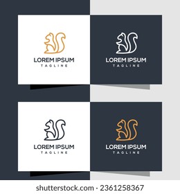 Squirrel logo vector design template 