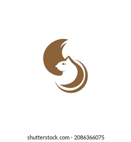 Squirrel logo vector icon design illustration template