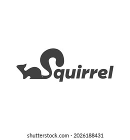 Squirrel logo vector with wordmark graphic design