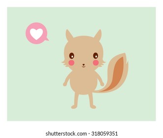 squirrel love card vector